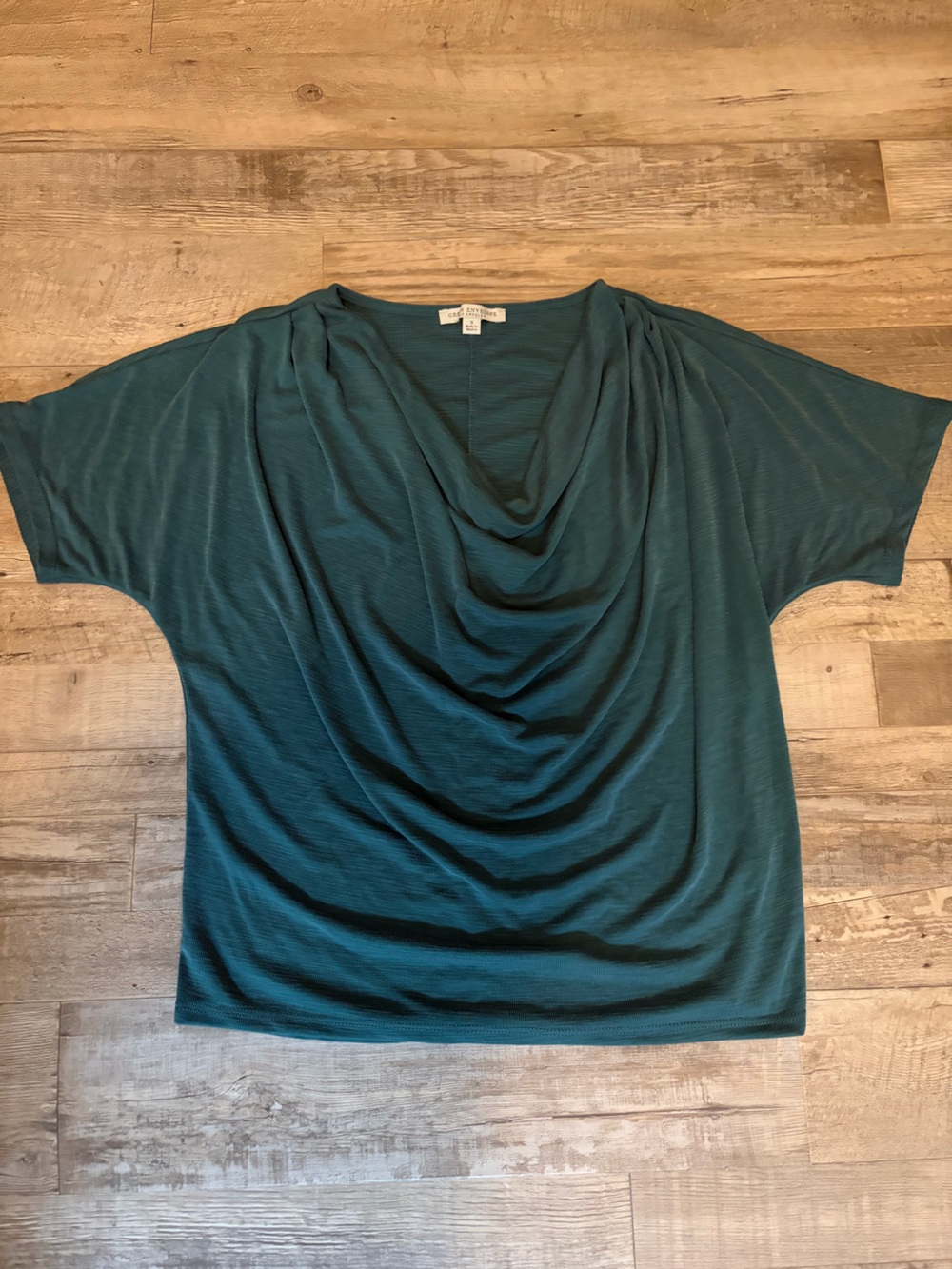 Draped Cowl Neck Top- Forest Green